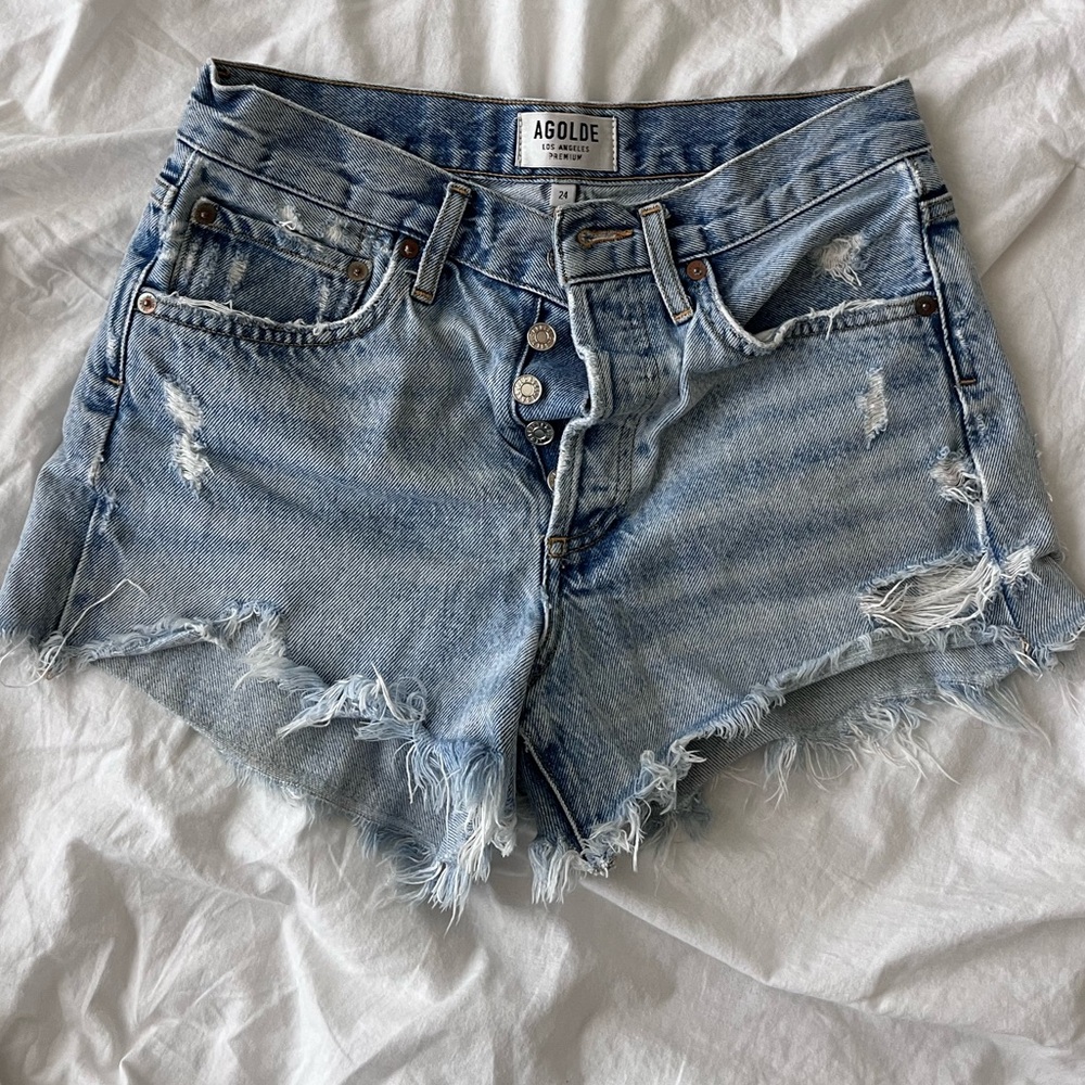 AGOLDE size 24 Parker Denim Cut Off Shorts